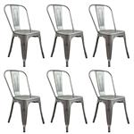 COMBO: 6 Sillas Metálicas Tolix Gris Brilloso DA-C233-GRIBRI