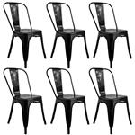 COMBO: 6 Sillas Metálicas Tolix Negro Brilloso DA-C233-NEGBRI