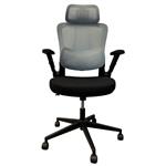 Silla de Oficina Dalton Reposa Cabeza Soporte Lumbar Altura regulable Negra/Gris DA-LDL-950H