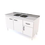 Bajo Mesada 140cm 3 Puertas Blanco Delos (sin mesada)