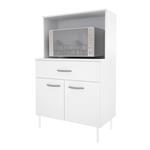 Porta Microondas/Horno Eléctrico 2 Puertas 1 Cajón Blanco Delos