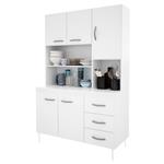Kit de Cocina con 5 Puertas 3 Cajones Estantes Blanco Delos