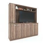 Modular Luton para Tv de hasta 55" 7 Puertas 2 Cajones Roble Nebraska Gris Delos