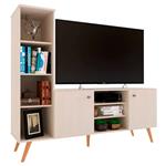 Rack Delos para Tv Hasta 55" 2 Puertas Estantes Fineline Crema