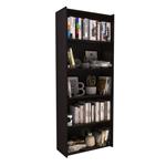 Biblioteca 5 Estantes 180x71x29cm Roble Termo Negro Delos
