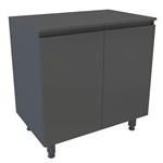Bajo Mesada Delos Lux 2 Puertas Gris Sombra Estante Interno Patas Regulables