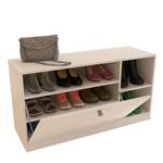 Zapatero Pie de Cama Fineline Crema Delos