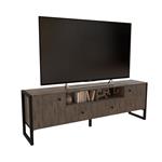 Rack Industrial Para Tv de Hasta 65" 2 Puertas 2 Cajones Roble Denver Grafito Delos