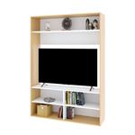 Rack para Tv hasta 55" con Estantes Roble Natural Blanco Delos