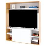 Rack Visión Para Tv de Hasta 65" 2 Puertas Estantes Roble Natural y Blanco Delos