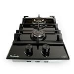 Anafe a Gas Florencia 2 Hornallas Triple Corona Vidrio Templado Negro Encendido 6729
