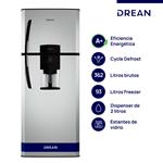 Heladera con Freezer Drean 362L con Dispenser Gris HDR370F61S
