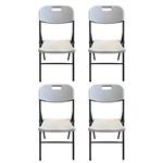 Set de 4 Sillas Plegables Blancas Pram