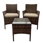 Set Varadero Rattan 2 Sillones de un cuerpo + Mesa Pram