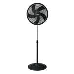 Ventilador de Pie 16" 5 Aspas Negras 3 Velocidades 65w Base Redonda Liliana