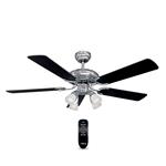 Ventilador de Techo Liliana 5 Paletas Blanco/Negro 120cm 4 Luces Control Remoto
