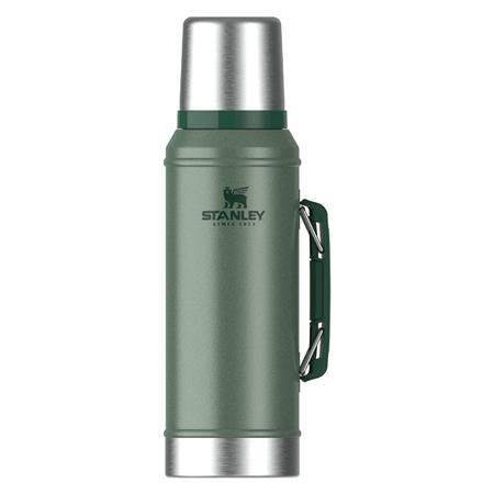 Termo Stanley Clásico Verde 950ml con Manija y Tapón Cebador