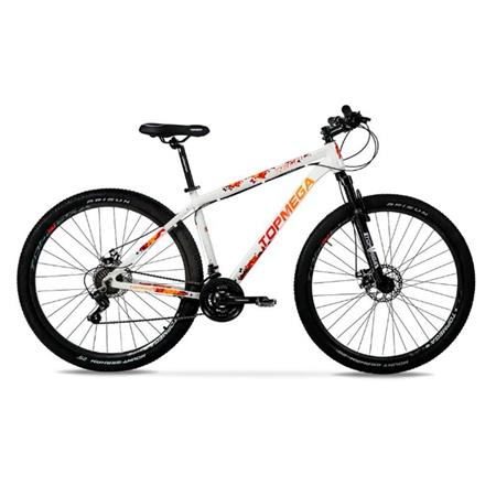 Bicicleta Mountain Bike Topmega Regal R29 Aluminio Gris/Rojo/Naranja Talle M