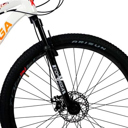 Bicicleta Mountain Bike Topmega Regal R29 Aluminio Gris/Rojo/Naranja Talle M