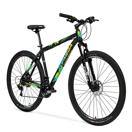 Bicicleta Mountain Bike Topmega Regal R29 Aluminio 21v Negro/verde/celeste/amarillo Talle M