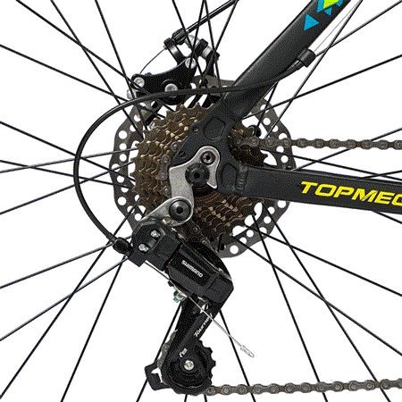 Bicicleta Mountain Bike Topmega Regal R29 Aluminio 21v Negro/verde/celeste/amarillo Talle M