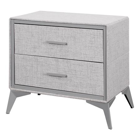 Mesa de Luz Dalton 2 Cajones Gris Metal Tela 231003