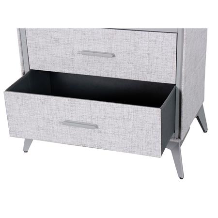 Mesa de Luz Dalton 2 Cajones Gris Metal Tela 231003