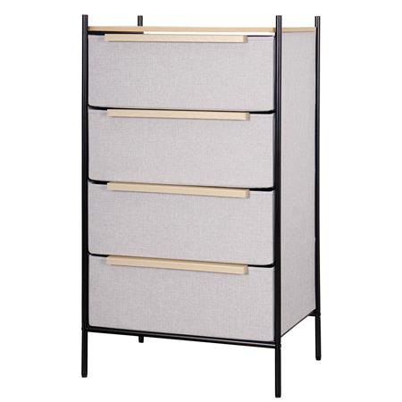 Cajonera | Organizador Dalton 4 Cajones Gris Negro Madera 232104L