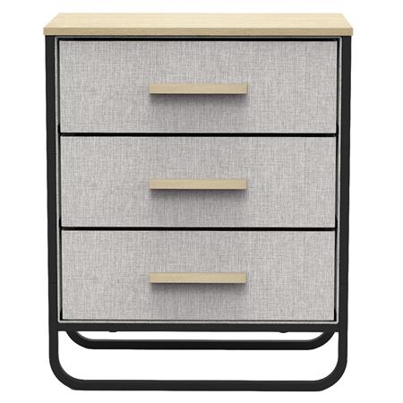 Cajonera | Organizador Dalton 3 Cajones Gris Negro Madera 24202