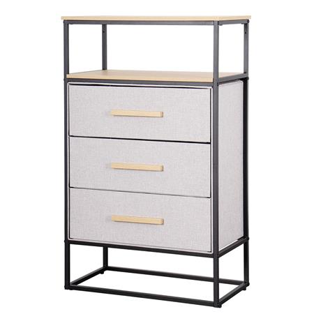 Cajonera | Organizador Dalton 3 Cajones Gris Negro Madera 24204