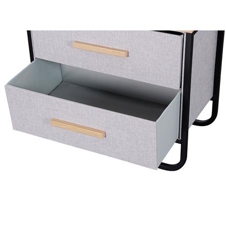 Mesa de Luz / Cajonera Dalton 2 Cajones Gris Negro Madera 24216