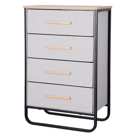 Cajonera | Organizador Dalton 4 Cajones Gris Negro Madera 24217