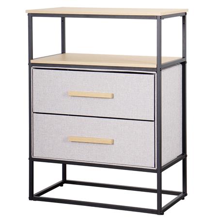 Cajonera | Organizador Dalton 2 Cajones Gris Negro Madera 24218