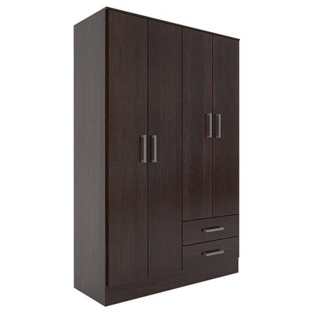 Placard Bahia 4 Puertas 2 Cajones 121x184x47cm Wengue Orlandi