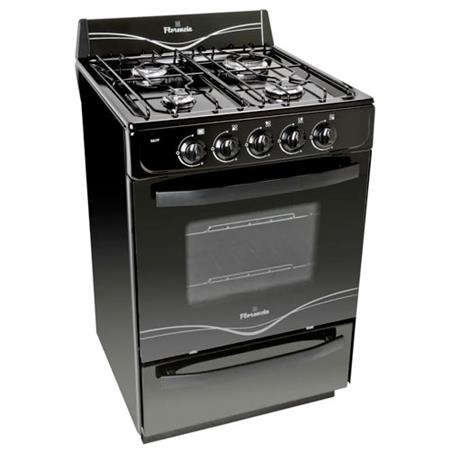 Cocina Negra 56cm 4 Hornallas Fácil Limpieza Florencia