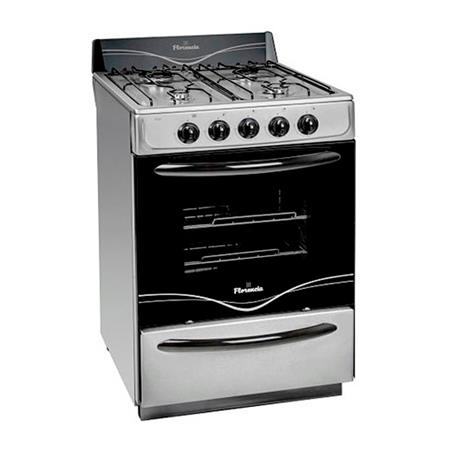 Cocina Acero Inox. 56cm 4 Hornallas Fácil Limpieza Florencia