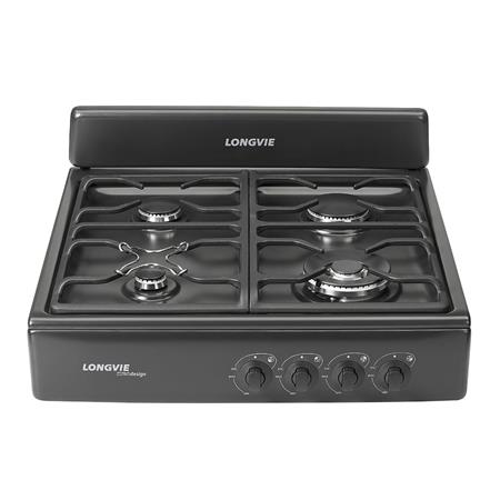 Anafe a Gas Longvie 60cm Reja Fundición Encendido Doble Corona Grafito A16601G