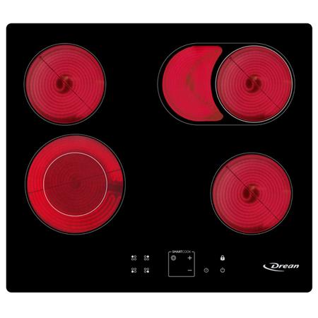 Anafe Eléctrico Drean Vitrocerámico 58cm 4 Zonas Touch 9 Niveles