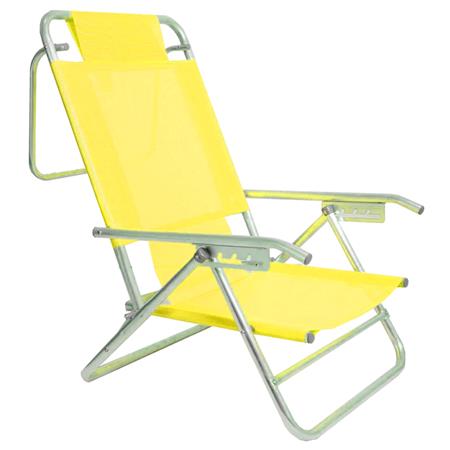 Reposera Playera Descansar Amarilla Aluminio 5 Posiciones 80012