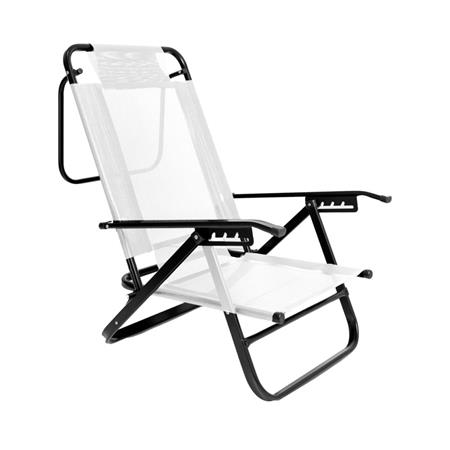 Reposera Playera Descansar Caño Aluminio 5 Posiciones Coversol Blanca 80045