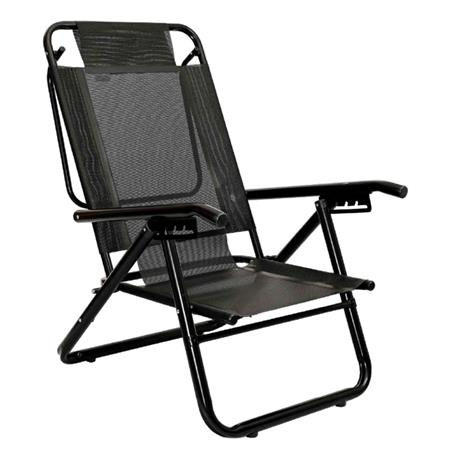 Reposera Descansar Baja de Aluminio y Coversol 5 Posiciones Negra 80052