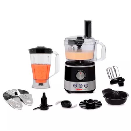 Multiprocesadora Liliana Fullpros con Licuadora y Accesorios 1000W Negra