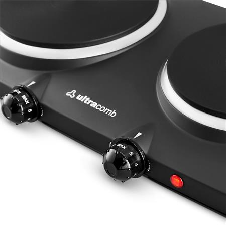 Anafe Eléctrico Ultracomb 2 Hornallas 1500/750W Negro AN-6600