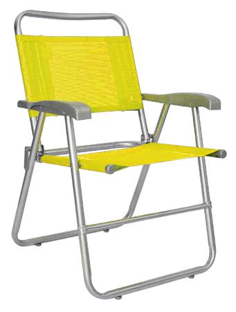 Reposera de Caño Descansar con Apoya Brazos Plásticos Coversol Amarillo 10006