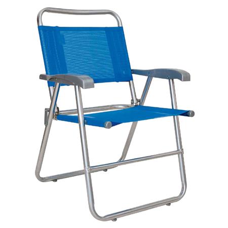 Reposera de Caño Descansar con Apoya Brazos Plásticos Coversol Azul 10006