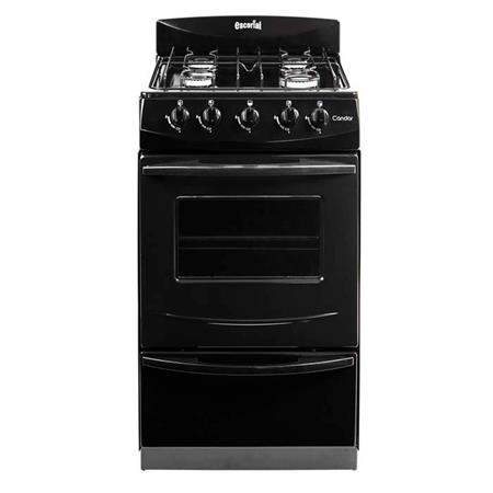 Cocina Candor Negra 50cm 4 Hornallas Gas Natural Escorial