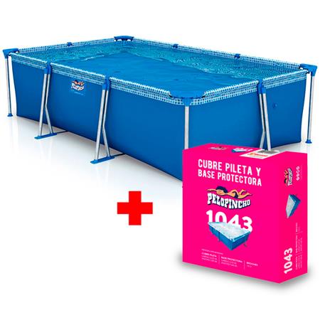 COMBO: Pileta Pelopincho 2800 Litros 270x160x65cm + Cubre Pileta y Base protectora