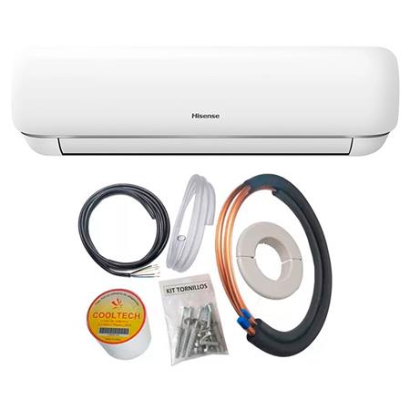 COMBO: Aire Acondicionado Split Hisense 3200W Frío/Calor + Kit de Instalación básico
