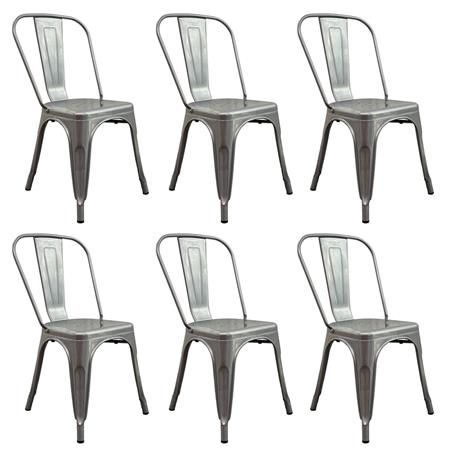COMBO: 6 Sillas Metálicas Tolix Gris Brilloso DA-C233-GRIBRI