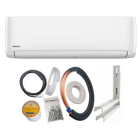 COMBO: Aire Acondicionado Split Philco 3400W Frío/Calor + Kit de Instalación Full con Ménsulas